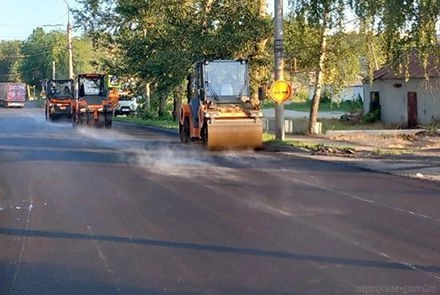 Идет ремонт дороги в поселок Победа