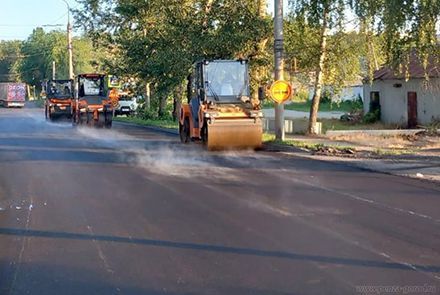 Идет ремонт дороги в поселок Победа